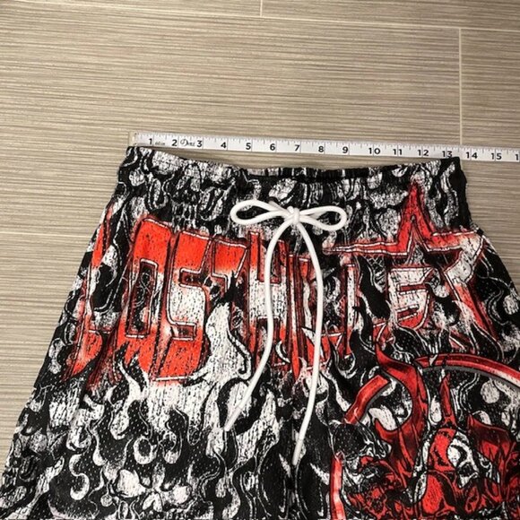 NWOT Men's Lost Hills Printed Flame Mesh Shorts Size Small Black Red White - Picture 11 of 12
